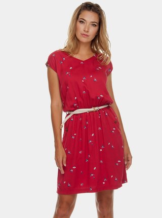 Červené šaty s vreckami Ragwear Carolina