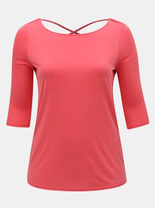 Ružové tričko s 3/4 rukávom ONLY CARMAKOMA Marie