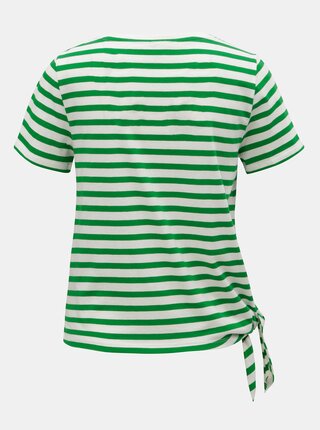 Bielo–zelené pruhované tričko s uzlom ONLY Brave