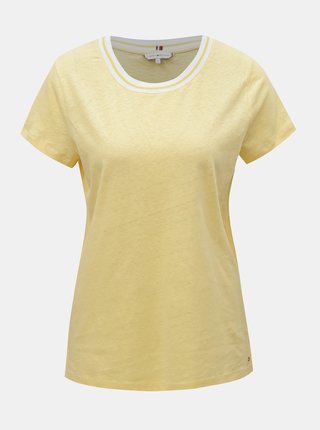 Žlté dámske ľanové tričko Tommy Hilfiger