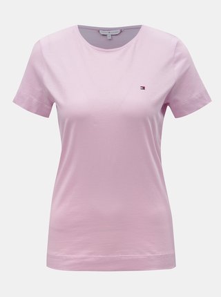 Růžové dámské basic tričko Tommy Hilfiger Tessa