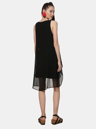 Čierne vzorované šaty s korálkami Desigual Siena