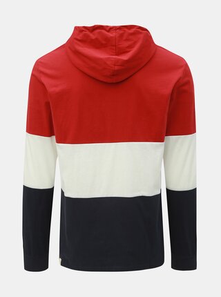 Modro–červené pánske tričko s kapucňou Ragwear Folmer Organic