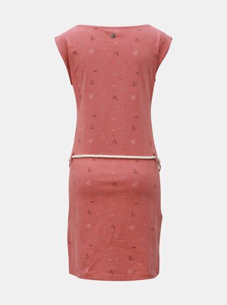 Ružové vzorované šaty s opaskom Ragwear Tag