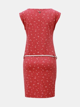 Červené vzorované šaty s opaskom Ragwear Tag