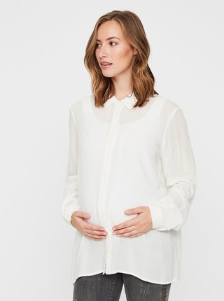 Krémová tehotenská košeľa Mama.licious Majbrit