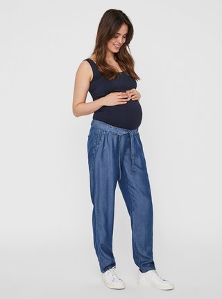 Modré tehotenské voľné nohavice Mama.licious Lydia