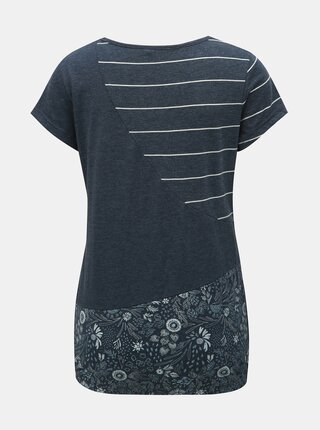 Tmavomodré dámske vzorované tričko Ragwear Taby Block