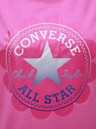 Ružové dámske tričko s potlačou Converse