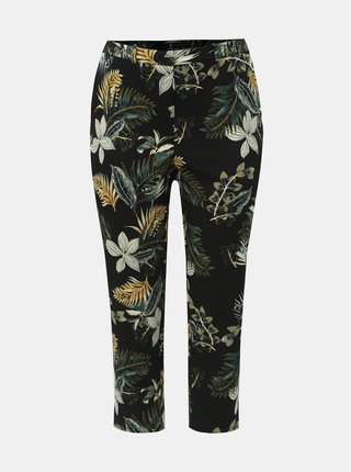 Zeleno–čierne kvetované nohavice Dorothy Perkins Curve