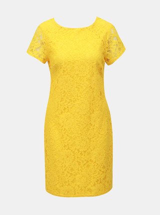 Žlté čipkované puzdrové šaty Dorothy Perkins