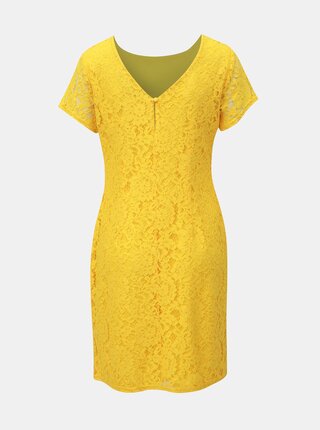 Žlté čipkované puzdrové šaty Dorothy Perkins