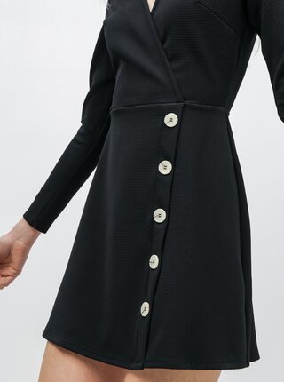Čierne rebrované šaty Miss Selfridge