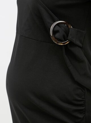 Čierne tehotenské puzdrové šaty s ozdobnou sponou Dorothy Perkins Maternity