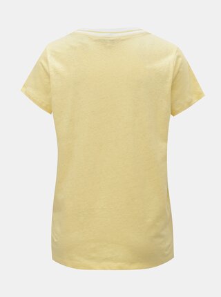Žluté dámské lněné tričko Tommy Hilfiger