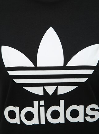 Čierne dámske tričko s potlačou adidas Originals Trefioil