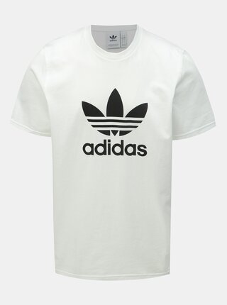 Biele pánske tričko s potlačou adidas Originals Trefoil