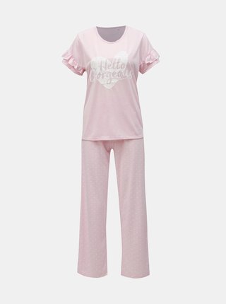 Ružové melírované dvojdielne pyžamo s potlačou M&Co