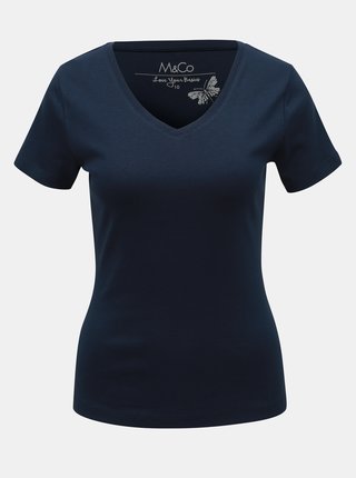 Tmavomodré basic tričko M&Co