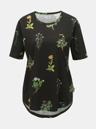 Čierne dámske kvetované tričko Maloja Pranzaira