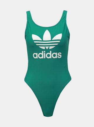 Zelené dámske jednodielne plavky s potlačou adidas Originals
