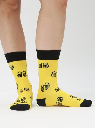 Žlté vzorované ponožky Fusakle Na zdravi