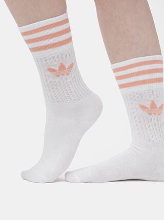 Balenie dvoch párov dámskych ponožiek v marhuľovej a bielej farbe adidas Originals Solid Crew