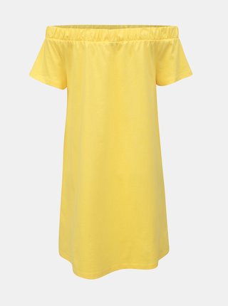Žlté šaty s odhalenými ramenami VERO MODA Alzia
