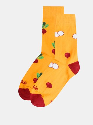 Žluté vzorované ponožky Fusakle Ředkvička