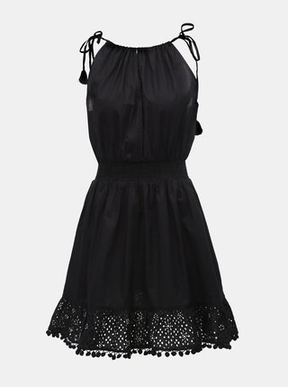 Čierne šaty s čipkou a korálkami Miss Selfridge