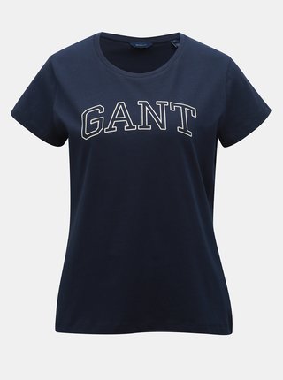 Tmavě modré dámské tričko s potiskem GANT