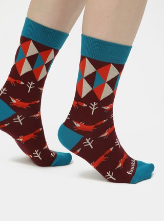 Vínové vzorované ponožky Fusakle Lisiak