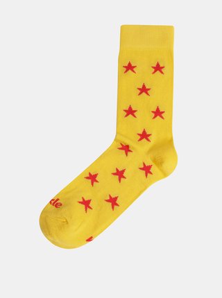 Žlté vzorované ponožky Fusakle Hviezda plážová