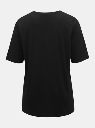 Čierne basic tričko s rozparkami Ulla Popken
