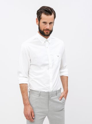 Bílá pánská regular fit košile GANT