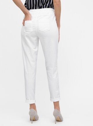 Biele ľanové nohavice M&Co