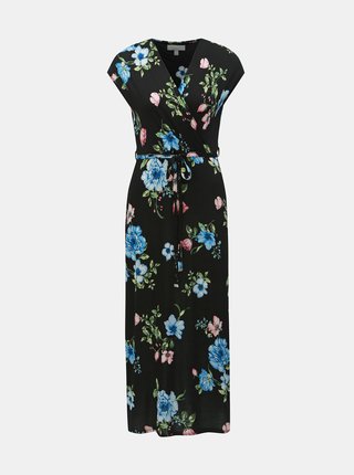 Čierne kvetované šaty Dorothy Perkins Petite