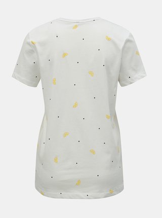 Biele vzorované tričko s výšivkou ONLY Kita