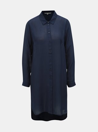 Tmavomodrá dámska pruhovaná dlhá košeľa Tom Tailor Denim