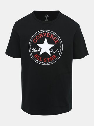 Čierne pánske tričko s potlačou Converse