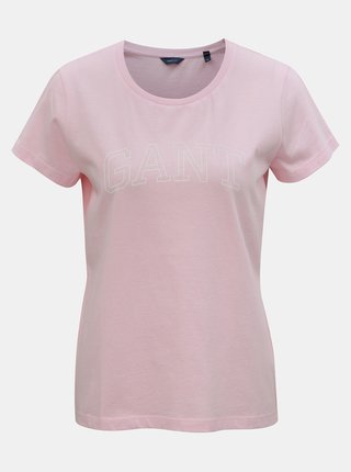 Svetloružové dámske tričko s potlačou GANT
