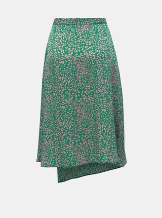 Zelená vzorovaná zavinovací sukně Miss Selfridge