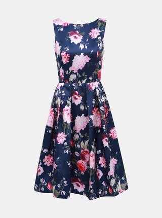 Tmavomodré kvetované šaty Mela London