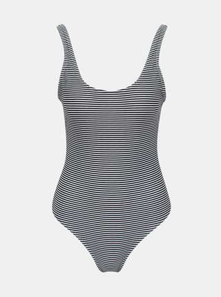 Bielo–čierne dámske pruhované jednodielne plavky Rip Curl
