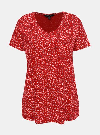 Červené kvetované tričko Ulla Popken