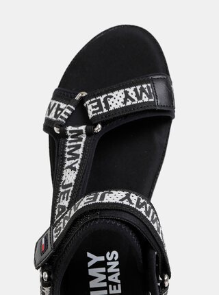 Černé dámské vzorované sandály Tommy Hilfiger