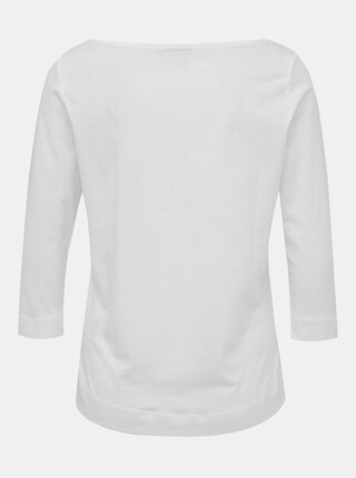 Biele dámske basic tričko s 3/4 rukávom Tommy Hilfiger