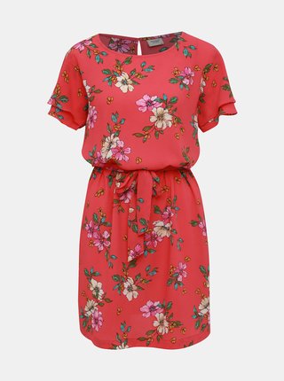 Rúžové kvetované šaty Jacqueline de Yong Trick