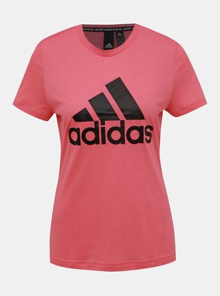 Rúžové dámske tričko s potlačou adidas Performance