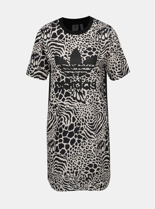 Čierno-krémové šaty s gepardím vzorom adidas Originals